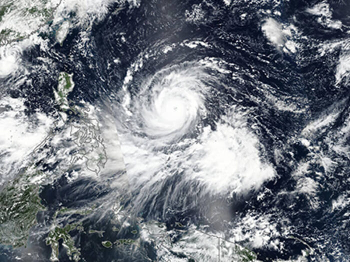 Ein Satellitenbild von Taifun Mangkhut