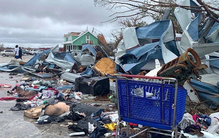 Rubble in the Bahamas after Hurricane Dorian
