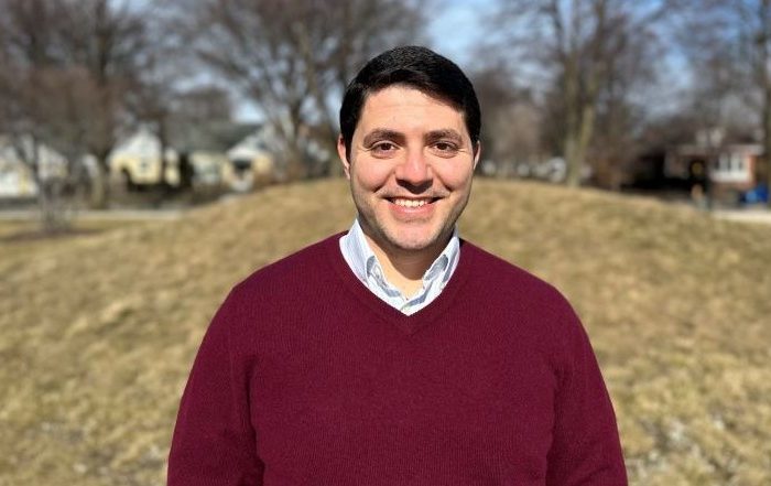 Man wearing a red jumper