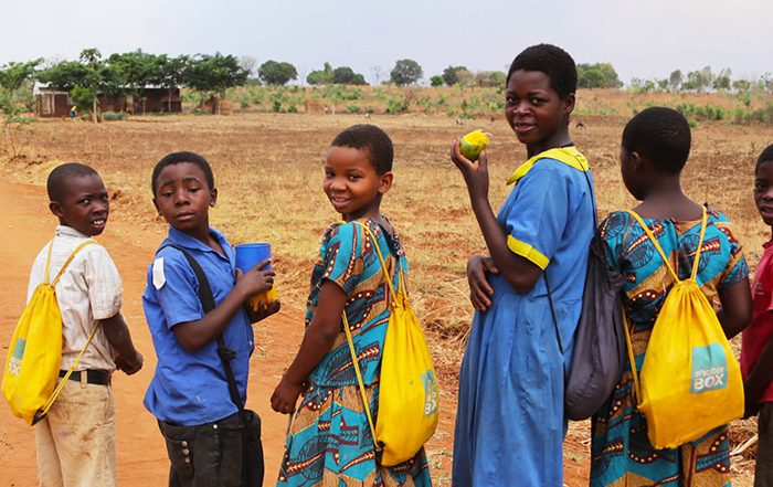 Group of children looking back at the camera in Malawi