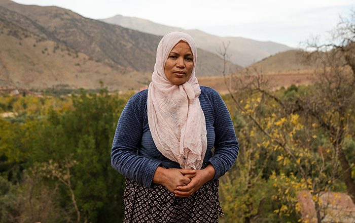 Woman standing in the Atlas Mountains in Morocco